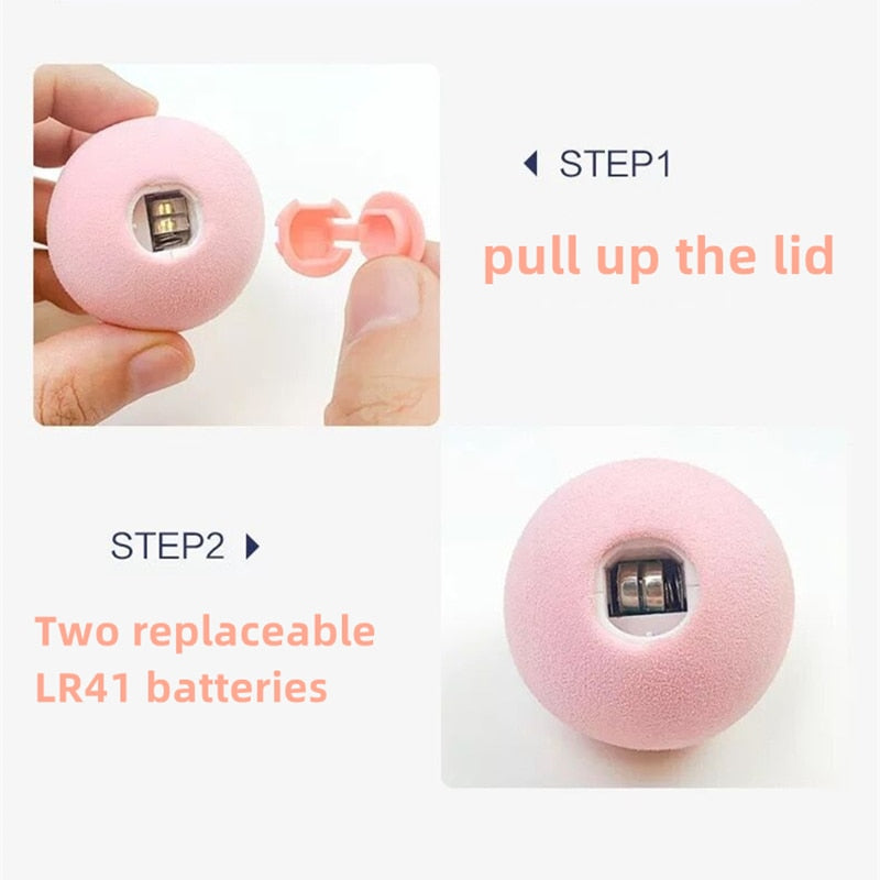 Bola animada para animais de estimação com LED a bateria