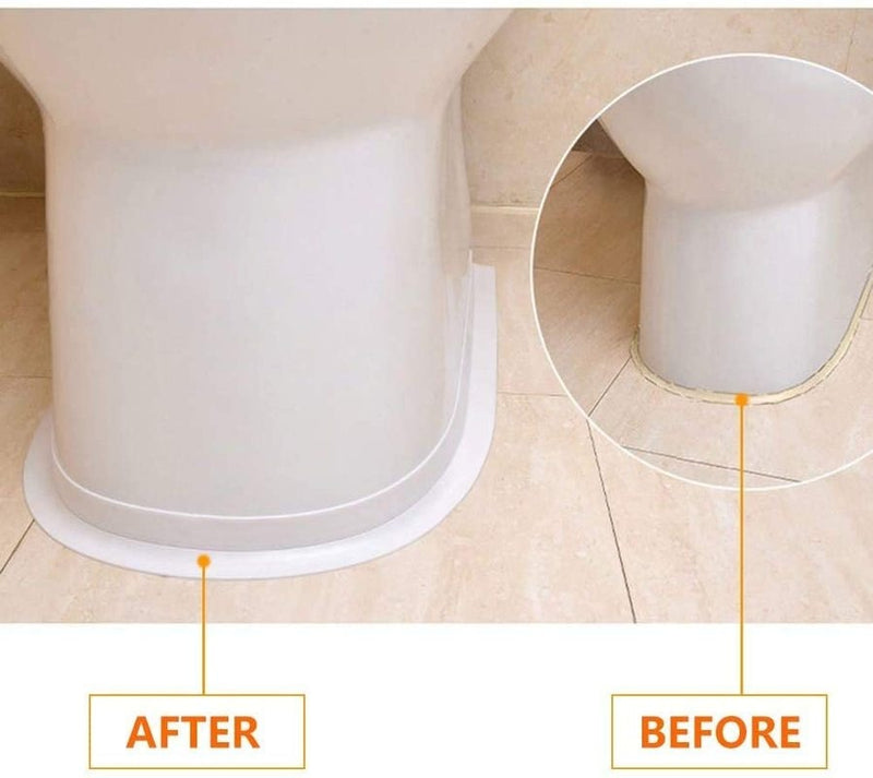 Fita de vedação e acabamento em PVC para vaso sanitário.